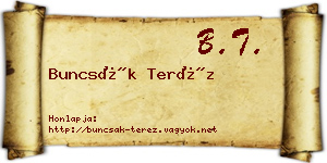 Buncsák Teréz névjegykártya